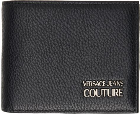 versace black logo bifold wallet|Versace card holder wallet.